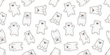 ayı Dikişsiz desen vektör kutup ayısı panda doodle izole duvar kağıdı arka plan