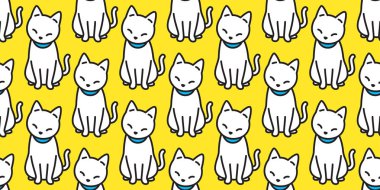 kedi Dikişsiz desen vektör yavru kedi Cadılar Bayramı izole arka plan tekrar duvar kağıdı karikatür doodle