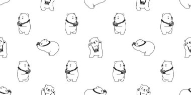 Kutup ayısı vektör panda izole kamera fotoğrafçı duvar kağıdı arka plan çizgi film beyaz ayı Dikişsiz desen