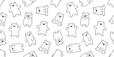 ayı seamless modeli kutup ayısı vektör panda izole arka plan tekrar duvar kağıdı doodle