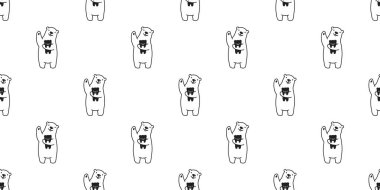 Dikişsiz desen kutup ayısı vektör panda ayı teddy izole arka plan tekrar karikatür duvar kağıdı