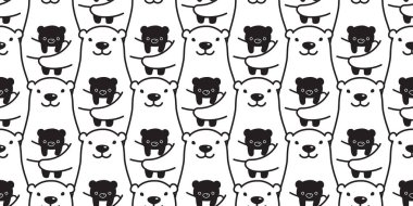Dikişsiz desen vektör kutup ayısı panda izole teddy arka plan tekrar duvar kağıdı ayı