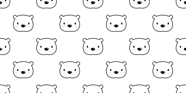 Urso Sem Costura Padrão Polar Urso Vetor Panda Isolado Fundo —  Vetores de Stock
