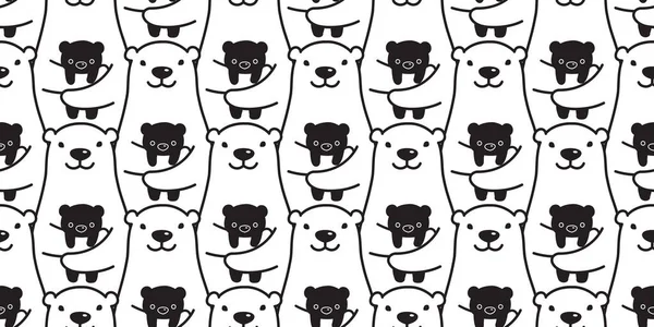 Beruang Pola Vektor Beruang Kutub Panda Teddy Terisolasi Latar Belakang - Stok Vektor