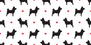 İzole köpek Dikişsiz desen vektör Kalp Sevgililer köpek doğurmak duvar kağıdı arka plan