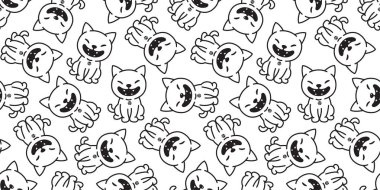 kedi Dikişsiz desen vektör alaca izole karikatür çizim arka plan duvar kağıdı