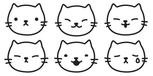 猫の子猫のロゴ アイコン ベクトル キャラクター イラストレーション落書き漫画記号 — ストックベクタ