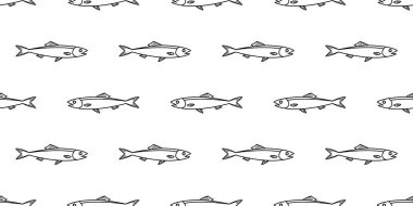 Balık somon Dikişsiz desen vektör yüzgeç köpekbalığı balina yunus okyanus dalgası tekrar arka plan duvar kağıdı