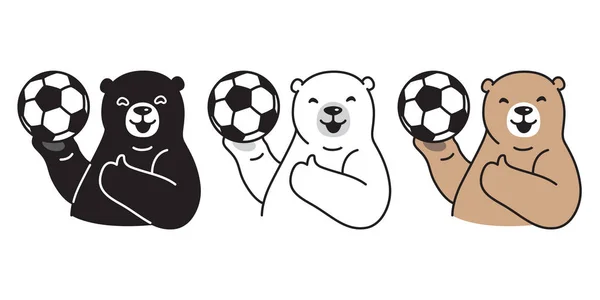 Bear Jalkapallo Vektori Jalkapallo Polaarinen Bear Logo Kuvake Kuvitusmerkki — vektorikuva