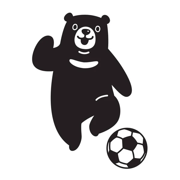 Vektör Futbol Topu Kutup Ayısı Futbol Logo Simge Simge Grafik — Stok Vektör