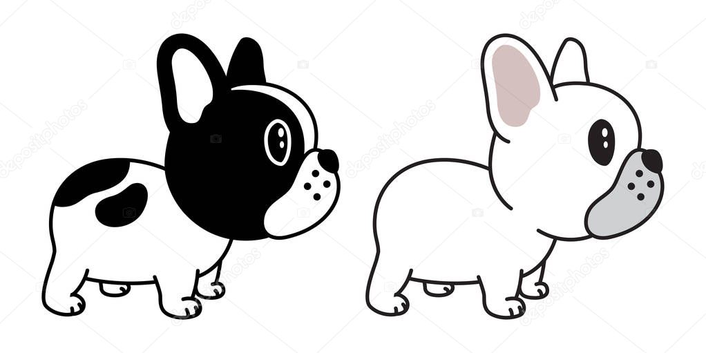 Dog vector french bulldog icon logo cartoon character illustration doodle