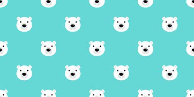 Dikişsiz desen vektör kutup ayısı panda teddy izole kiremit duvar kağıdı tekrar arka plan çizgi film ayı