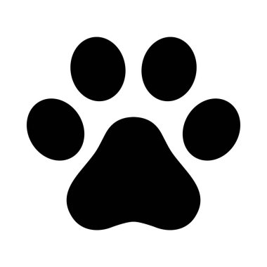 Köpek pençe vektör simge ayak izi logo sembol grafik illüstrasyon Fransız buldozer kedi çizgi film