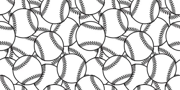 Baseball Seamless Pattern Vector Tennis Ball Tile Background Wallpaper Scarf — Stock Vector