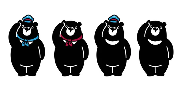 Bear Vector Polar Bear Icon Logo Hat Cap Scarf Cartoon — Stock Vector