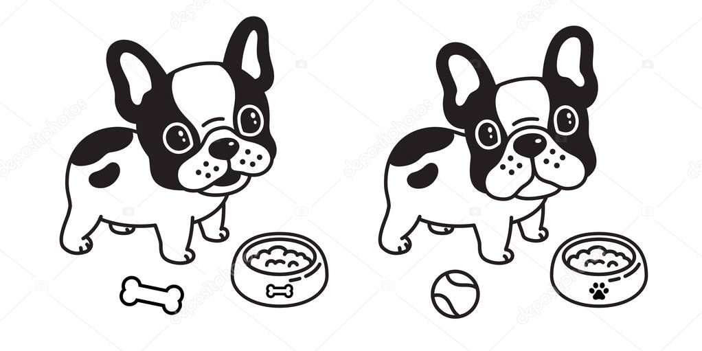 Dog vector french bulldog cartoon character logo icon baseball bowl illustration symbol