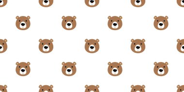 Dikişsiz desen vektör kutup ayısı panda teddy izole duvar kağıdı döşeme arka plan tekrar karikatür ayı