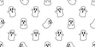 Cadılar Bayramı Dikişsiz desen vektör hayalet çizgi film illüstrasyon izole eşarp döşeme arka plan tekrar duvar kağıdı