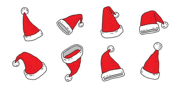 Natale Vettore Babbo Natale Icona Logo Cartone Animato Illustrazione Doodle — Vettoriale Stock