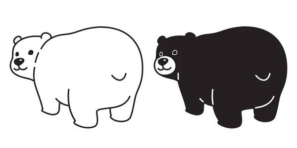 Niedźwiedź Wektor Niedźwiedź Polarny Ikona Logo Ilustracja Kreskówka Postać Symbol — Wektor stockowy