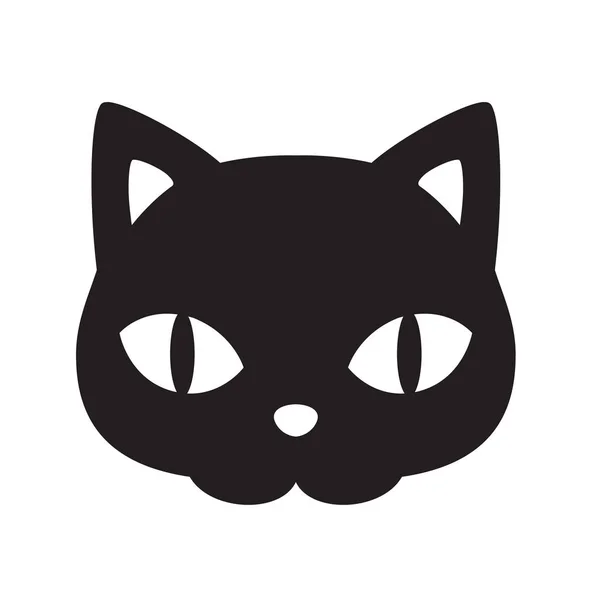 Cat Vector Icon Halloween Logo Kitten Cartoon Character Illustration Face — Stock Vector