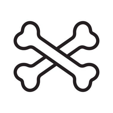 kemiklerin simgesi logo korsan kemik Cadılar Bayramı karikatür illüstrasyon simge vektör