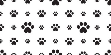 Köpek pençe Dikişsiz desen vektör ayak izi Kalp Sevgililer yavru kedi köpek yavrusu döşeme arka plan tekrar duvar kağıdı izole karikatür çizim