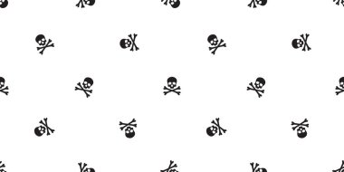 korsan kemik Dikişsiz desen vektör Cadılar Bayramı izole kafatası arka plan duvar kağıdı çapraz