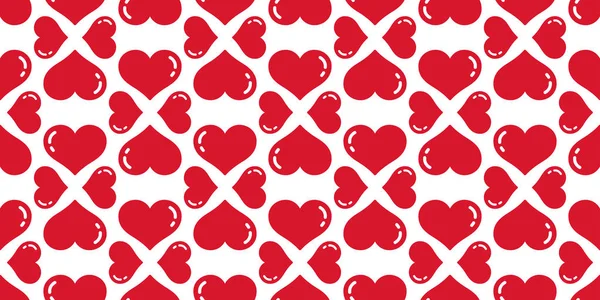 Corazón Patrón Sin Costuras San Valentín Vector Amor Aislado Repetir — Archivo Imágenes Vectoriales
