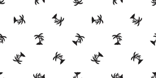 Palmera Patrón Sin Costuras Vector Cocotero Isla Playa Verano Azulejo — Vector de stock