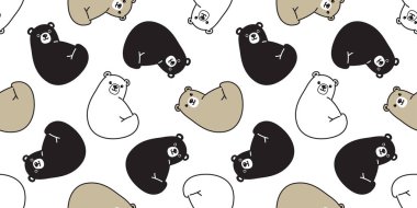 sorunsuz kutup ayısı vektör desen panda ayı teddy eşarp izole kiremit arka plan çizgi film tekrar duvar kağıdı illüstrasyon