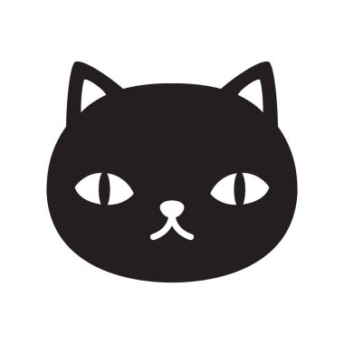 kedi vektör simgesi yavru kedi çizgi film karakteri logo yüz baş alaca illüstrasyon klip sanat grafik siyah
