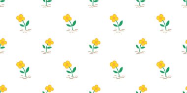 çiçek Dikişsiz desen vektör Bahçe kaktüs yarda izole doğa arka plan tekrar duvar kağıdı