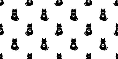 kedi Dikişsiz desen vektör pençe Cadılar Bayramı yavru kedi alaca karikatür döşeme arka plan izole eşarp tekrar duvar kağıdı