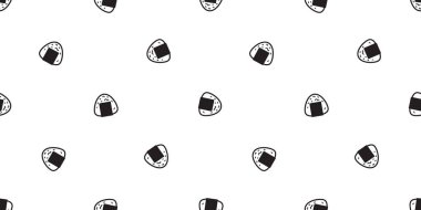 onigiri Dikişsiz desen vektör Suşi Japon yemeklerini döşeme arka plan izole eşarp tekrar duvar kağıdı illüstrasyon