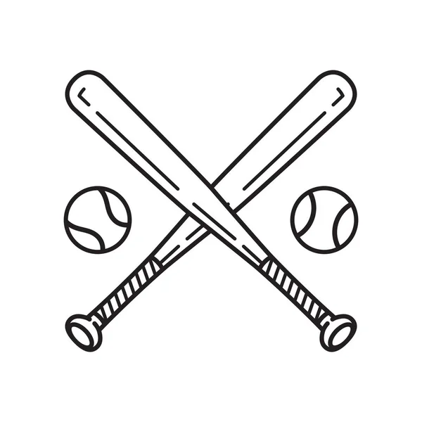 Baseball Vektor Ikonen Logotyp Baseball Bat Tecknad Illustration Symbol Clipart — Stock vektor