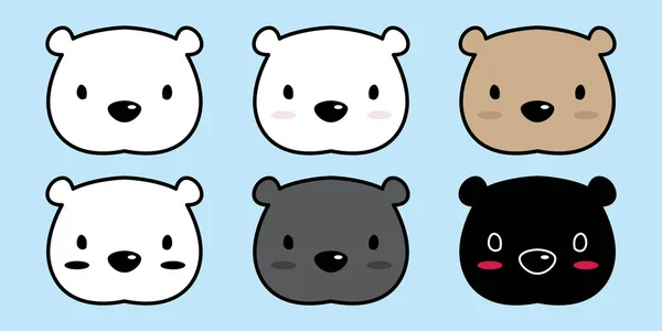 Urso Vetor Polar Urso Ícone Logotipo Desenho Animado Personagem Ilustração — Vetor de Stock