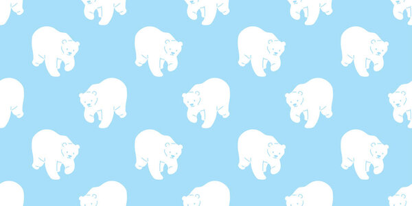 bear seamless pattern polar bear vector panda teddy scarf isolated tile background repeat wallpaper cartoon illustration