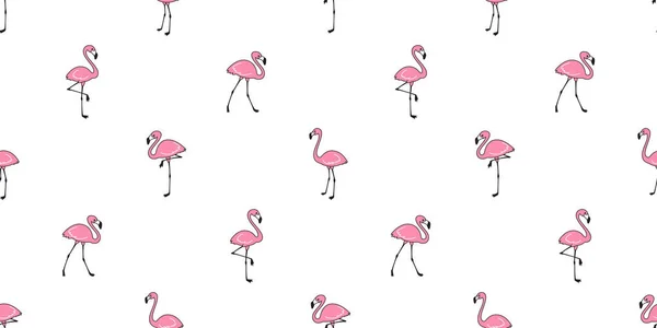 Flamingo Dikişsiz Desen Vektör Pembe Flamingolar Eşarp Izole Kiremit Arka — Stok Vektör