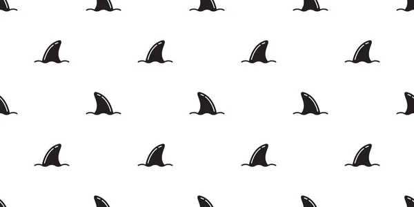 Hai Nahtlose Muster Flosse Vektor Delphin Fliese Hintergrund Wiederholen Tapete — Stockvektor
