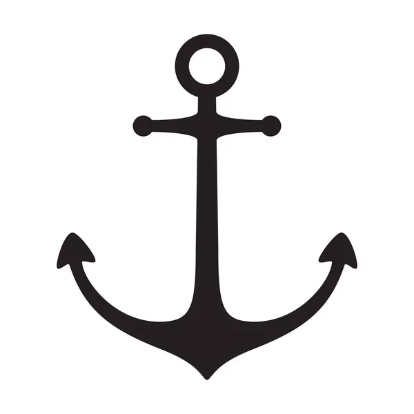 Ancla Vector Icono Logotipo Barco Pirata Náutico Marítimo Ilustración Símbolo — Vector de stock