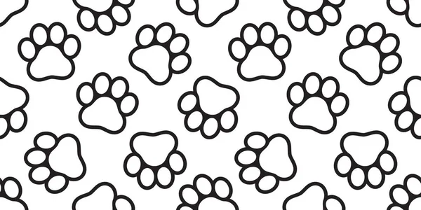 Dog Paw Seamless Vector Footprint Pattern Cat Puppy Tile Background — Stock Vector