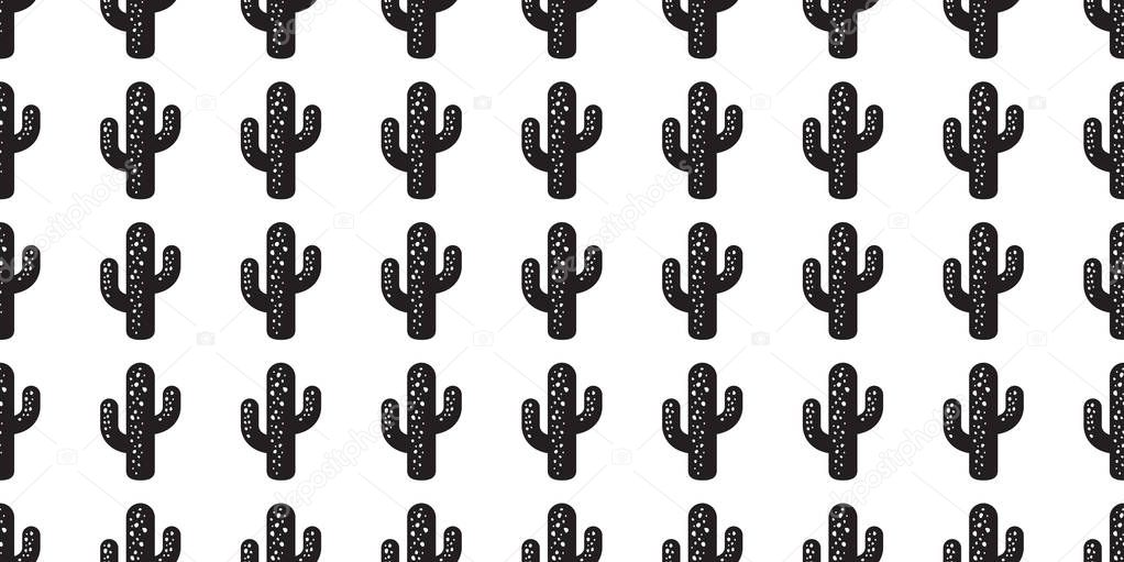 Cactus seamless pattern vector desert botanica flower plant garden summer scarf isolated wallpaper background
