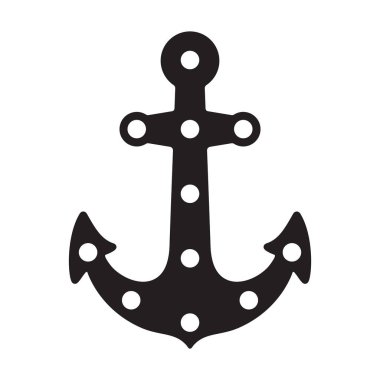 Çapa vektör simge logo tekne deniz korsan deniz dümen illüstrasyon simge grafik tasarım küçük resim