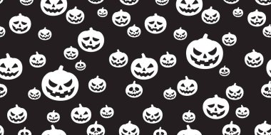 Cadılar Bayramı seamless modeli kabak vektör hayalet eşarp tekrar duvar kağıdı döşeme arka planı siyah izole