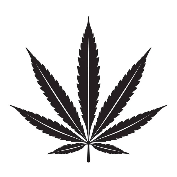 Marihuana Wektor Konopi Liści Chwastów Ikona Logo Ilustracja Kliparty Czarny — Wektor stockowy