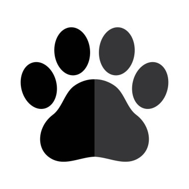 Köpek pençe vektör ayak izi simgesi logo grafik sembolü illüstrasyon Fransız buldozer kedi ayı çizgi film