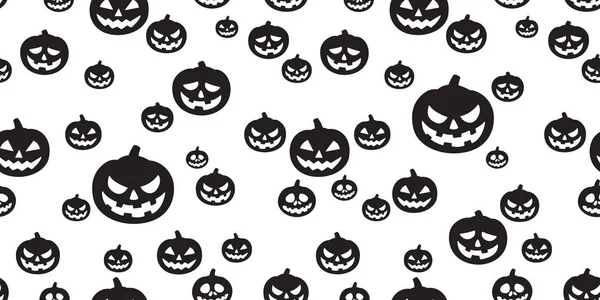 Halloween Sem Costura Padrão Abóbora Vetor Fantasma Cachecol Isolado Azulejo — Vetor de Stock