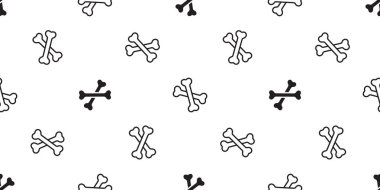 Kemiklerin Dikişsiz desen vektör Cadılar Bayramı Kafatası Korsan hayalet eşarp izole karikatür tekrar duvar kağıdı döşeme arka plan illüstrasyon beyaz kemik