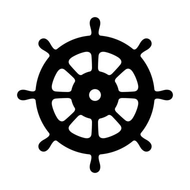 Dümen vektör simge logo çapa tekne deniz deniz korsan deniz okyanus illüstrasyon